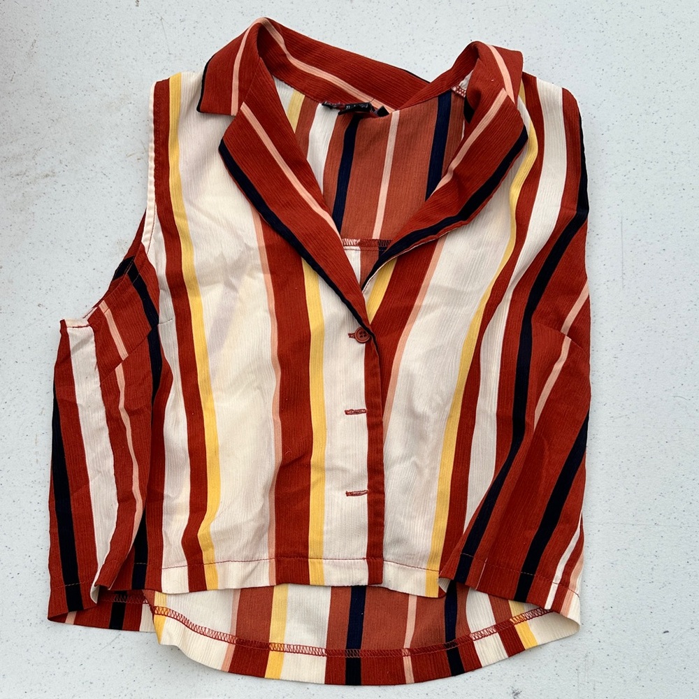 Forever 21 Multicolor Striped Button-Down Shirt